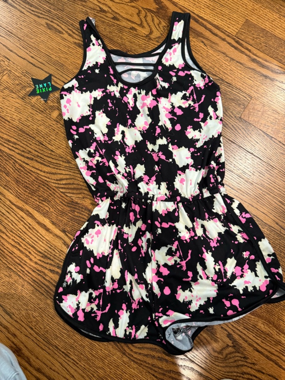 Girls' Black Pink Cream Printed Romper - Brand Unspecified - Picture 2 of 3
